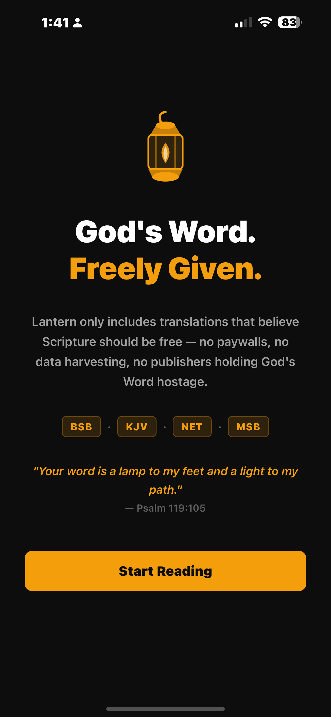 Lantern Bible reader