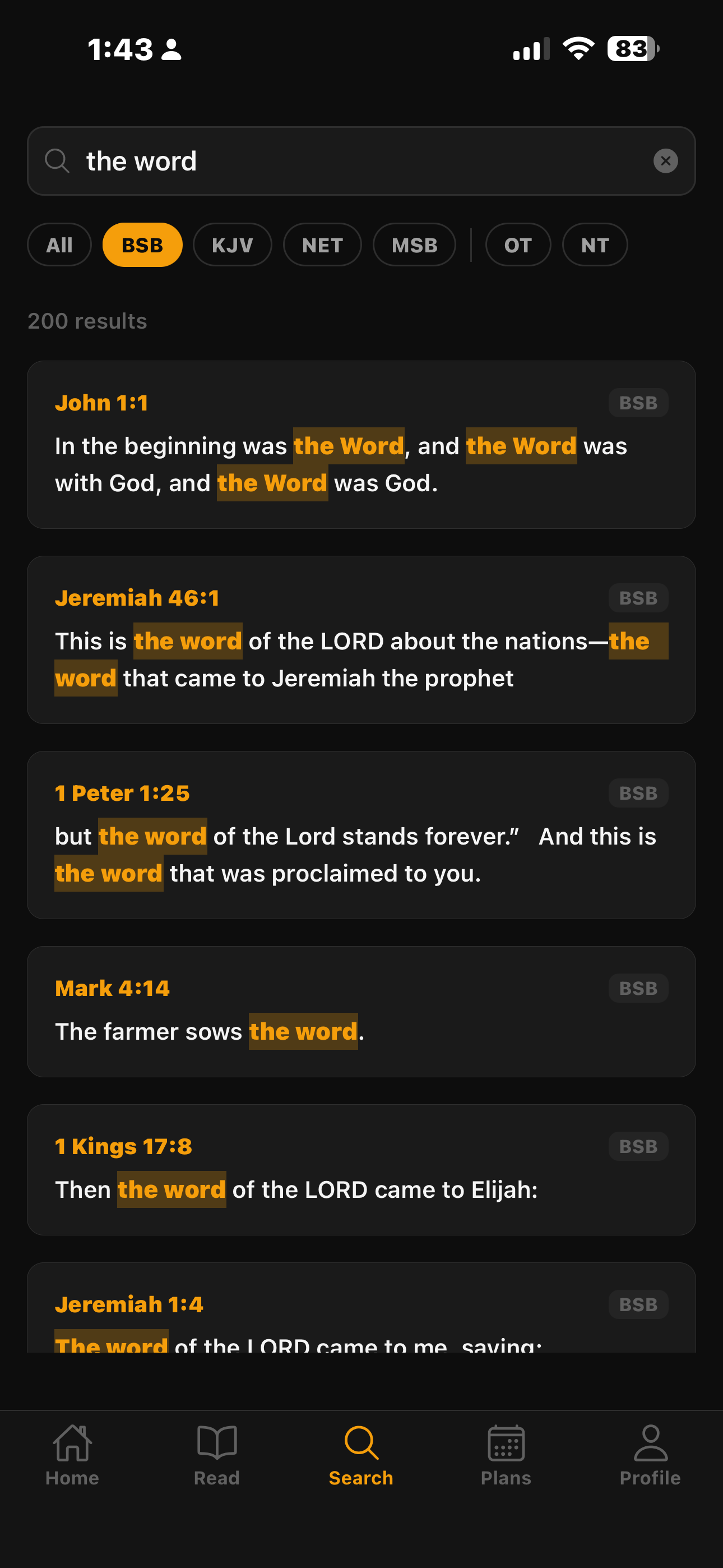 Search across translations